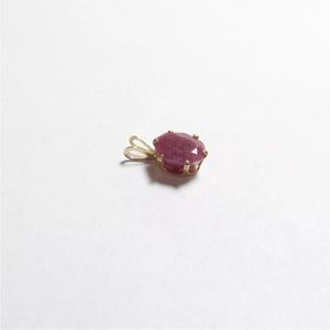 14k solid gold genuine ruby stone Pendant